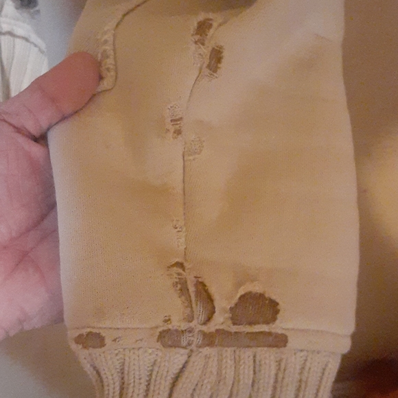 Sweater knit Cream hoodie - Picture 6 of 6